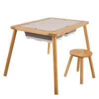 Kruzzel 26366 Senzorický stoleček s židličkou pro děti, dřevěný