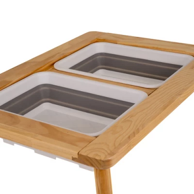 Kruzzel 26366 Senzorický stoleček s židličkou pro děti, dřevěný