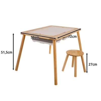 Kruzzel 26366 Senzorický stoleček s židličkou pro děti, dřevěný