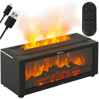 Ruhhy 26453 Dekorativní RGB LED zvlhčovač vzduchu s efektem plamene, černý