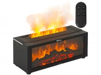 Ruhhy 26453 Dekorativní RGB LED zvlhčovač vzduchu s efektem plamene, černý