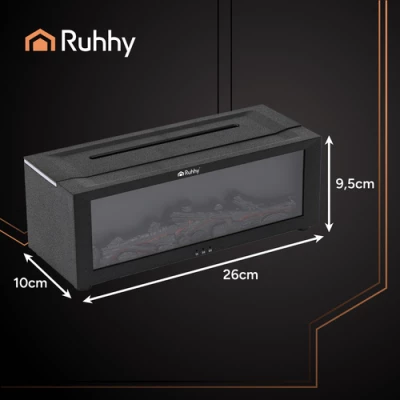 Ruhhy 26453 Dekorativní RGB LED zvlhčovač vzduchu s efektem plamene, černý