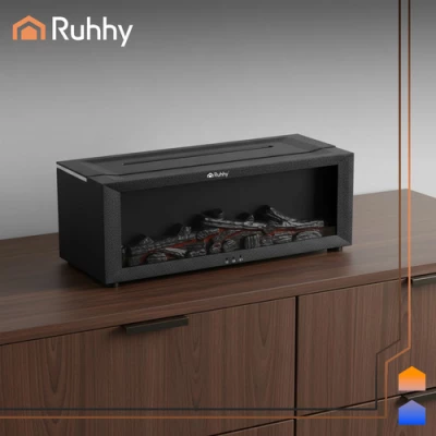 Ruhhy 26453 Dekorativní RGB LED zvlhčovač vzduchu s efektem plamene, černý