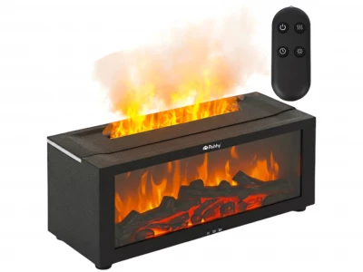 Ruhhy 26453 Dekorativní RGB LED zvlhčovač vzduchu s efektem plamene, černý