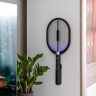 Teesa TSA0163.1 Elektrická plácačka na muchy s UV svetlom, 3 v 1, čierna