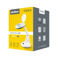 Rebel NAR0460-2 Stolní lampa s lupou 5D, 6W, 450 lm, bílá