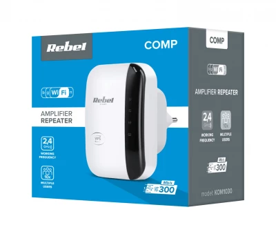 Rebel KOM1030 WiFi zesilovač signálu, 300Mb/s, bílý