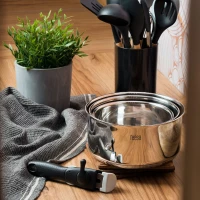 Teesa TSA0148 Sada nerezových hrnců s odnímatelnou rukojetí COOK EXPERT 3 ks