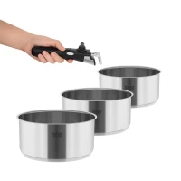 Teesa TSA0148 Sada nerezových hrnců s odnímatelnou rukojetí COOK EXPERT 3 ks