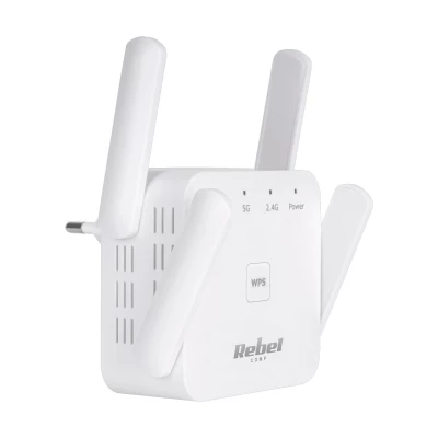 Rebel KOM1032 WiFi zesilovač signálu, 2,4+5 GHz, bílý