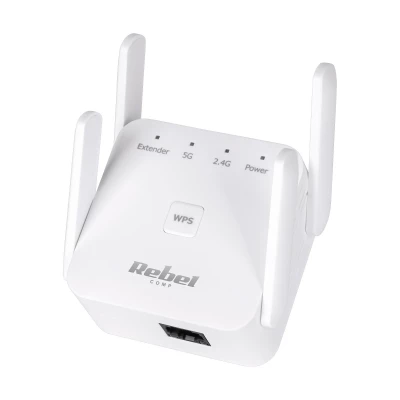 Rebel KOM1032 WiFi zesilovač signálu, 2,4+5 GHz, bílý