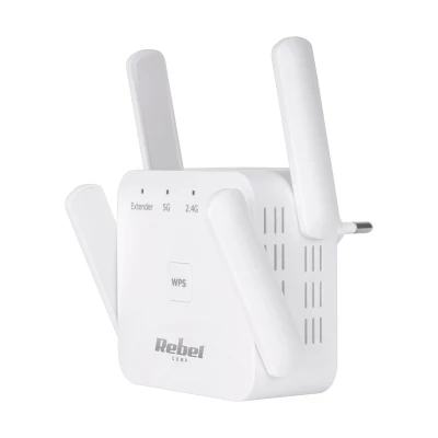 Rebel KOM1032 WiFi zesilovač signálu, 2,4+5 GHz, bílý
