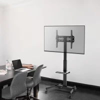 Cabletech UCH0218 Mobilný držiak na kolieskach pre televízory 32" - 55", čierny