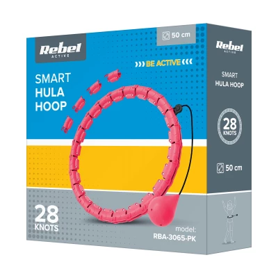 Rebel RBA-3065 Masážní obruč Hula Hoop se závažím 50 cm, růžová