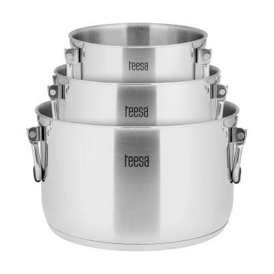 Teesa TSA0149 Sada hrncov z nehrdzavejúcej ocele COOK PRIME, 3 ks