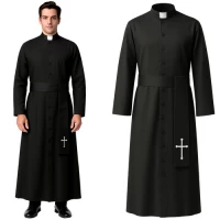 Ruhhy 26174 Karnevalový kostým kňaza XL/XXL, čierny