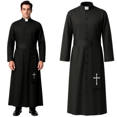 Ruhhy 26174 Karnevalový kostým kňaza XL/XXL, čierny