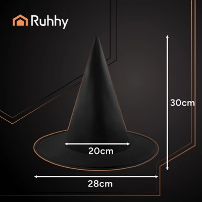 Ruhhy 26047 Čarodejnícky klobúk 30 cm, čierny
