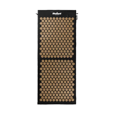 Rebel RBA-6010-GL Akupresurní masážní podložka + polštářek 110 x 42 cm, černozlatá