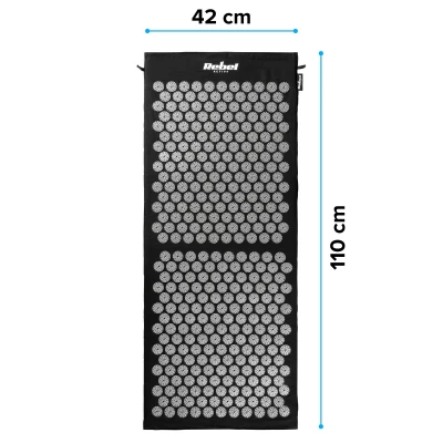 Rebel RBA-6010-BK Akupresurní masážní podložka + polštářek 110 x 42 cm, černošedá