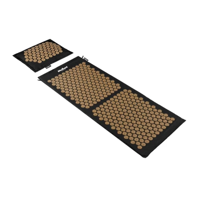 Rebel RBA-6012-GL Akupresurní masážní podložka EKO + polštářek 110 x 42 cm, černozlatá