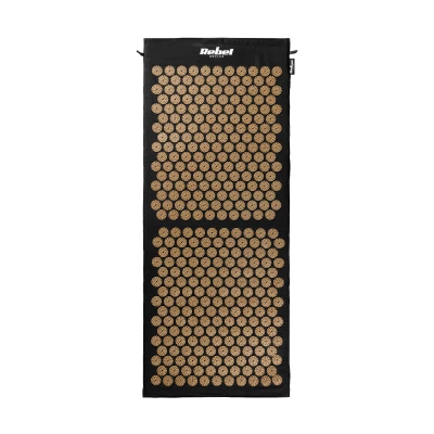 Rebel RBA-6012-GL Akupresurní masážní podložka EKO + polštářek 110 x 42 cm, černozlatá
