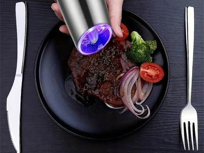 Verk 07409 Elektrický mlýnek na sůl a pepř, stříbrný