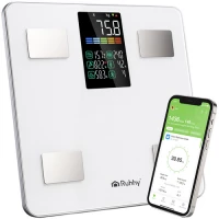 Ruhhy 20676 Analytická osobní váha 226 kg, BMI, bílá