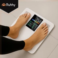 Ruhhy 20676 Analytická osobní váha 226 kg, BMI, bílá