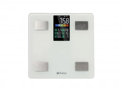 Ruhhy 20676 Analytická osobní váha 226 kg, BMI, bílá