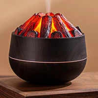 Verk 24648 Dekorativní RGB LED zvlhčovač vzduchu s efektem ohniště, světle hnědý 