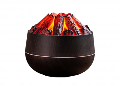Verk 24648 Dekorativní RGB LED zvlhčovač vzduchu s efektem ohniště, světle hnědý 