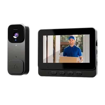 Verk 27624 Bezdrátový WiFi video zvonek s kamerou a monitorem, černý