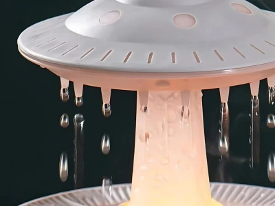 Verk 24531 Multifunkčný zvlhčovač vzduchu s hubkou RGB, 24 W, 350 ml, biely