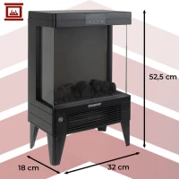 Kaminer 26400 Elektrická krbová kamna s funkcí vytápění, 2000W