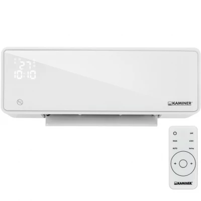 Kaminer 26398 Nástěnný teplovzdušný ventilátor ZELVION s Wifi, 2000 W, bílá