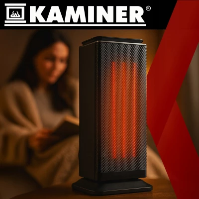 Kaminer 26376 Elektrický ohrievač Lumni 2.0, diaľkové ovládanie, 2000 W, čierny