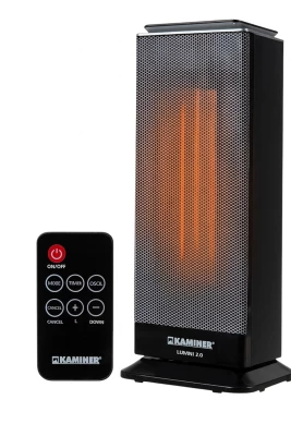 Kaminer 26376 Elektrický ohrievač Lumni 2.0, diaľkové ovládanie, 2000 W, čierny
