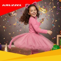 Kruzzel 26517 Karnevalový kostým kočka 3 - 10 let, růžová
