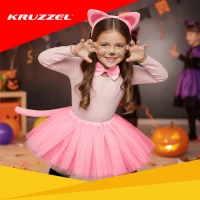 Kruzzel 26517 Karnevalový kostým kočka 3 - 10 let, růžová