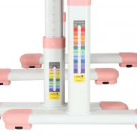 KIK KX2974 Nastavitelný dětský psací stůl s židlí a LED lampou, bílorůžový