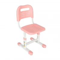 KIK KX2974 Nastavitelný dětský psací stůl s židlí a LED lampou, bílorůžový