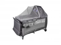 KIK KX2982 Dětská cestovní postýlka s přebalovacím pultem, šedá