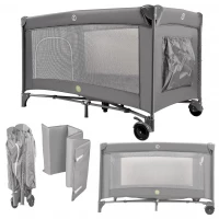 KIK KX2973 Skládací cestovní postýlka s matrací, max. 15 kg, šedá