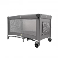 KIK KX2973 Skládací cestovní postýlka s matrací, max. 15 kg, šedá