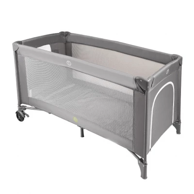 KIK KX2973 Skládací cestovní postýlka s matrací, max. 15 kg, šedá