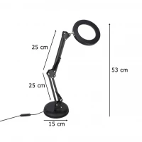KIK KX2987 Multifunkční kosmetická lampa s lupou 12W, USB, černá