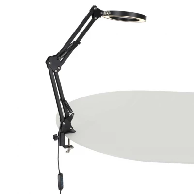 KIK KX2987 Multifunkční kosmetická lampa s lupou 12W, USB, černá