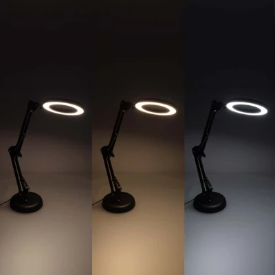 KIK KX2987 Multifunkční kosmetická lampa s lupou 12W, USB, černá