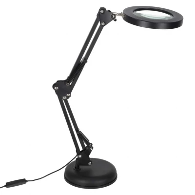KIK KX2987 Multifunkční kosmetická lampa s lupou 12W, USB, černá